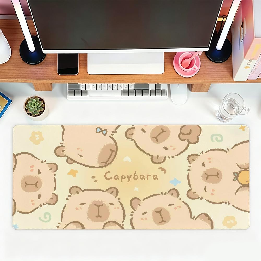 Cute Capybara Cartoon Mouse Pad For Office Gaming And Keyboards NonSlip Large Waterproof