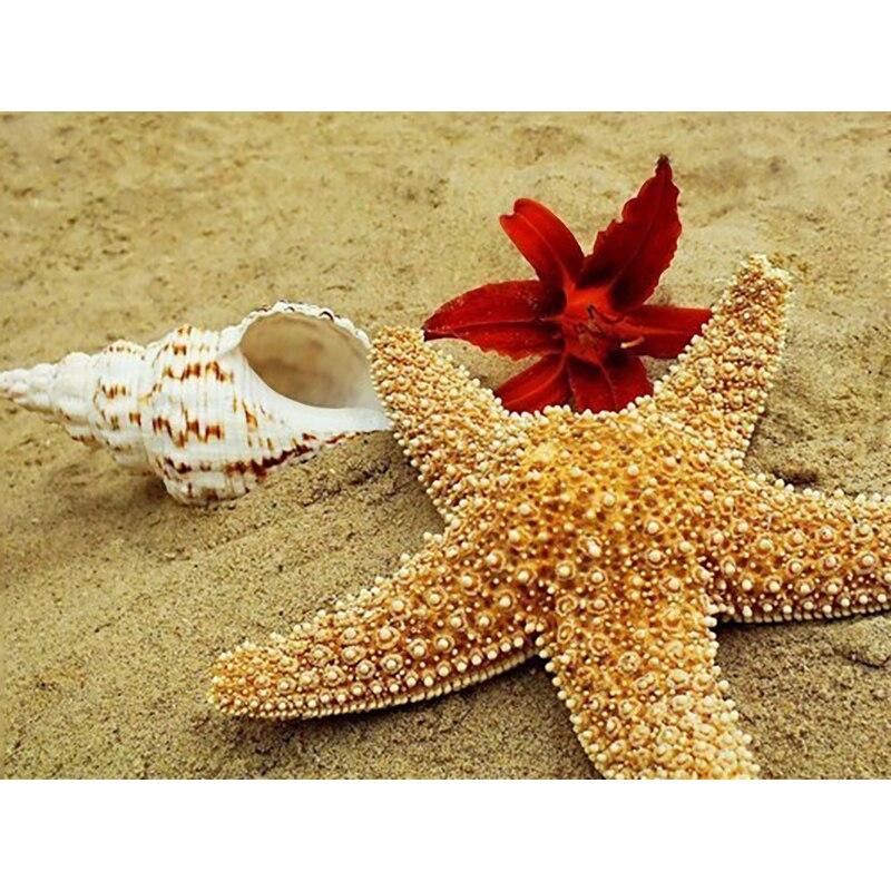 New 5D DIY Sea View Diamond Painting Starfish Diamond Embroidery Animal Cross Stitch Full Round Drill Home Decor Art Gift