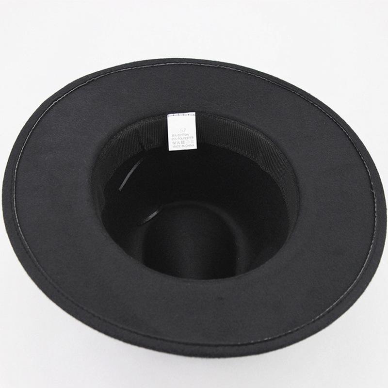 Vlněný britský retro jazzový klobouk pro muže a ženy s velkou krempou, cylindr, plstěný klobouk, univerzální sluneční clona pro ženy 2023 Nové dámské fascinátory