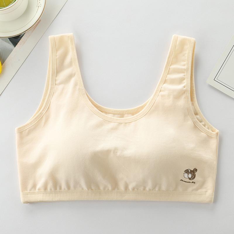 Teen Girls Middle High School Puberty Thin Wireless Cotton Sports Bra Vest