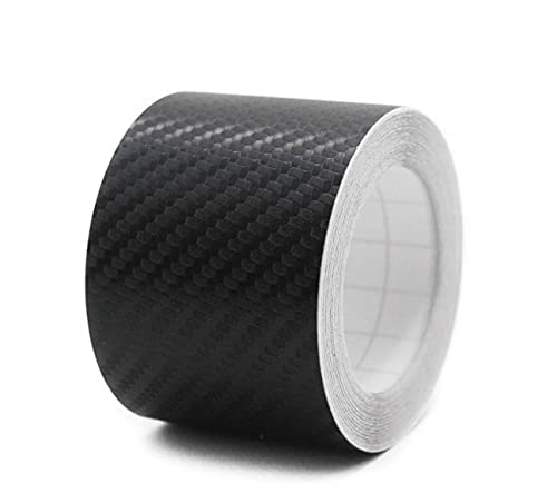 

Ilmondomall Наклейка из настоящего углеволокна, тип ленты, 3D рисунок, черная, защита бампера, гоночная полоса, с разделительной бумагой (3D Черный, 5см x 6.5м)