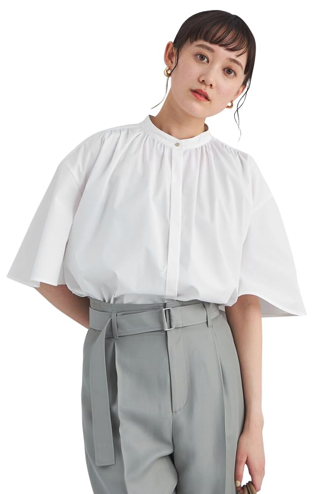 

United Arrows Green Label Relaxing Back Flare Gathered Blouse 35166991538 0100 FREE WHITE(01)