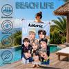 Custom Name K-pop stray Smile Beach Towel Microfiber Beach Towel, Lightweight and Quick-Dry, for Summer Travel, Swimming Pool Gift