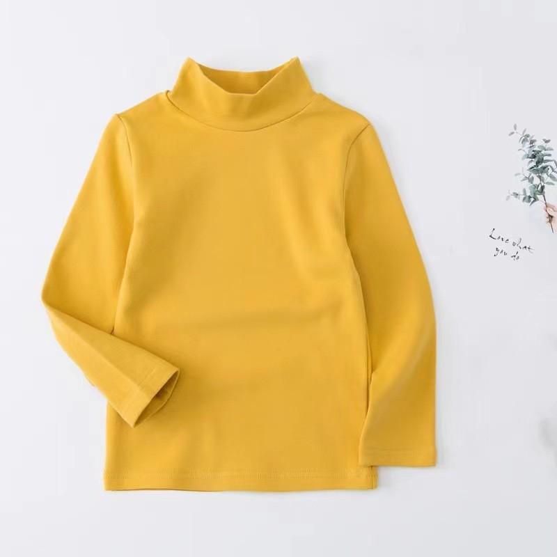 Mädchen Langarm Rollkragen Thermotop Einfarbige Weiche Samt Basis-Schicht Hemd Winter 3-8 Jahre