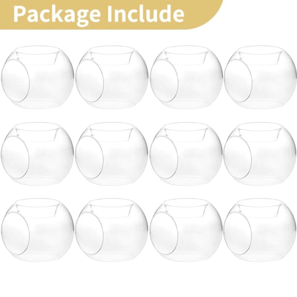 6/12Pcs Transparent Glass Candle Holder Round Bubble Hollow Tealight Candlestick Wedding Dinner Decoration for Paty Wedding