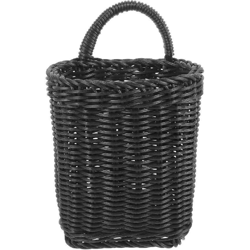 MAGICLULU Woven Storage Hanging Basket Decorative Wall Basket Organizer Flower Basket Imitation Rattan Storage Basket for Plants Key Sunglasses for