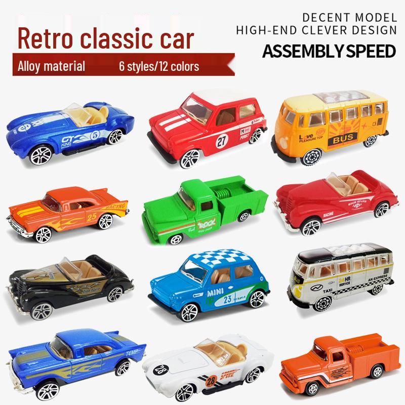 1:64 Diecast Alloy Cars - Set of 12 Boxed Models for Boys, Sliding Metal Car Toys