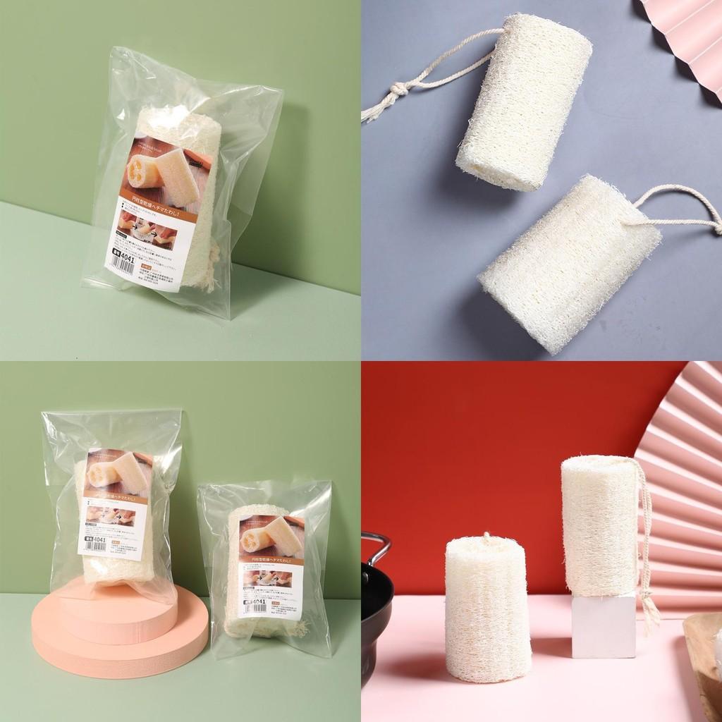 Natural Cleaning Loofah Sponge With Plastic Grip For Dishwashing Efficient