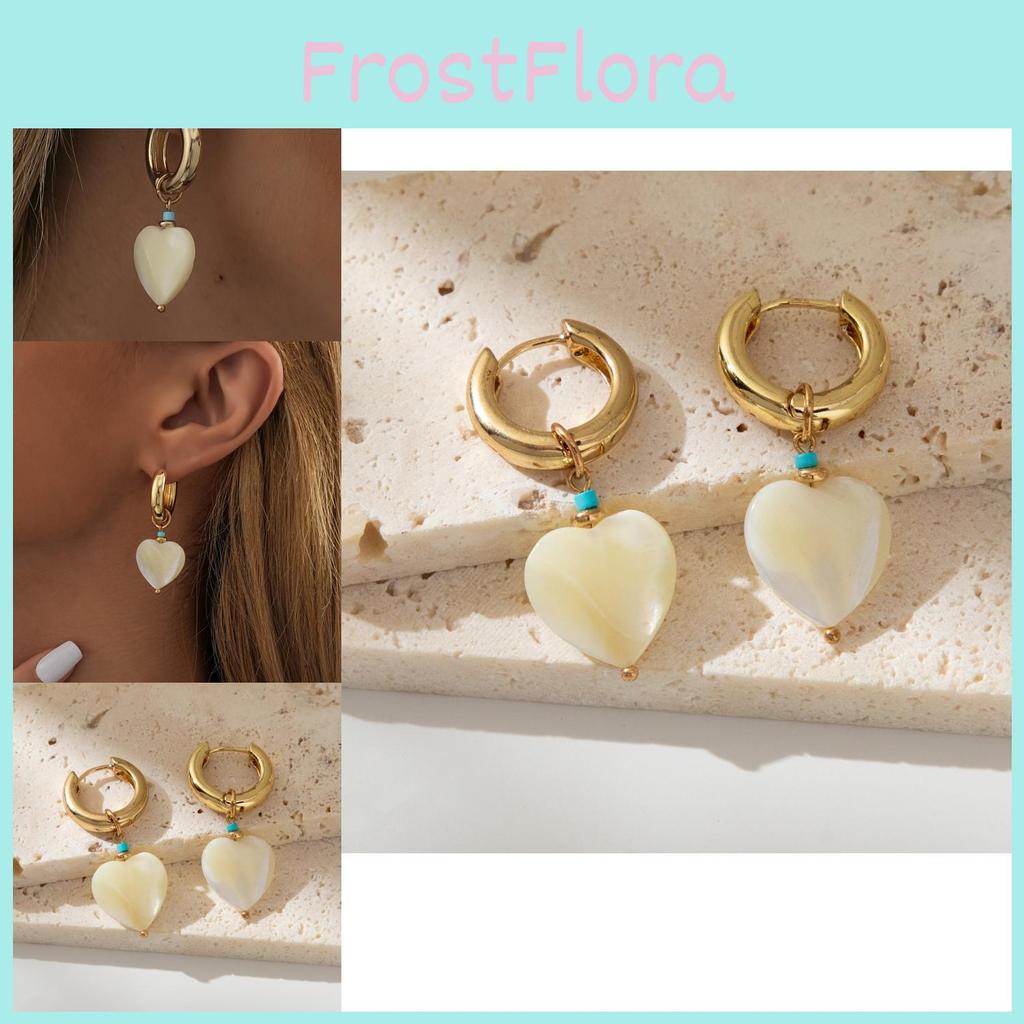 Elegant Heart Pendant Earrings For Women Fashionable Vintage Geometric Style