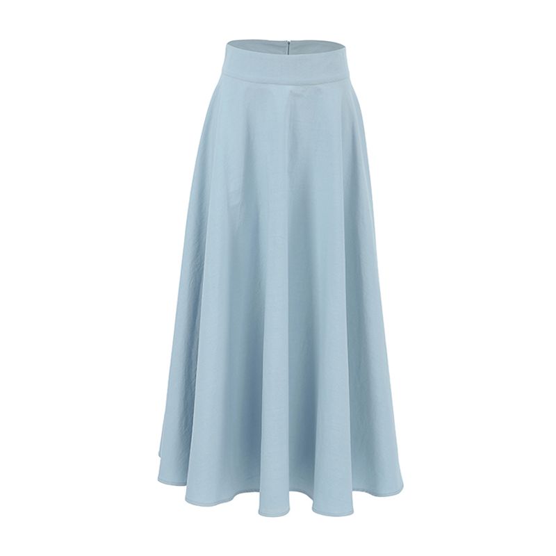 

Fashion Elegant Retro Blue Cotton Linen Loose High Waist Long Dress Normcore Fashion Skirt Women Blue L(Suggested 57.50 kg-62.50 kg)