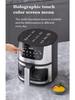 7L Stainless Steel Smart Air Fryer with Visible Cooking Window - Large Capacity Household Model, US Standard