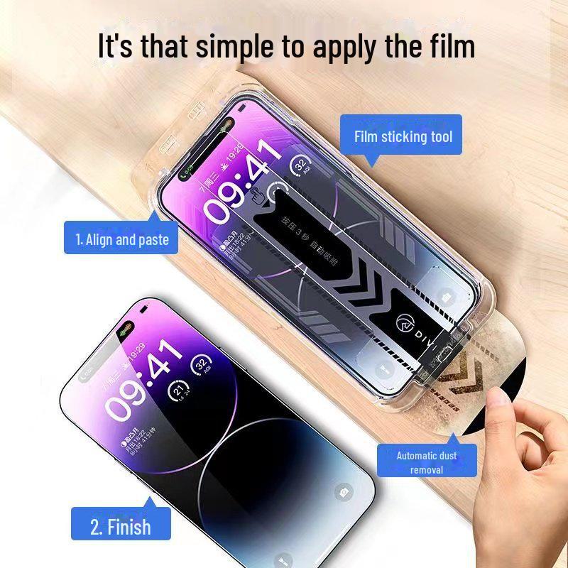 Leicht anzubringender, staubfreier Displayschutz aus gehärtetem Glas für das iPhone 12 Pro Max