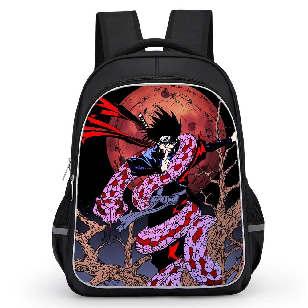 NARUTO Anime Student Backpack Mochila, Dual Zipper Pockets, Durable Lightweight 16-inch Kids Backpack for Boys & Girls Ages 5-10