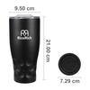 RicoRich Vacuum Insulated Tumbler with Lid Stainless Steel Double Structure 900ml Black (RRWB11-BK)