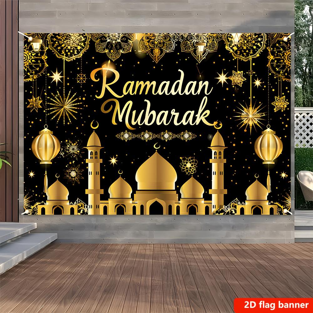 Eid Mubarak Party Banner, Polyester Fabric, for Bedroom Living Room Party Decor