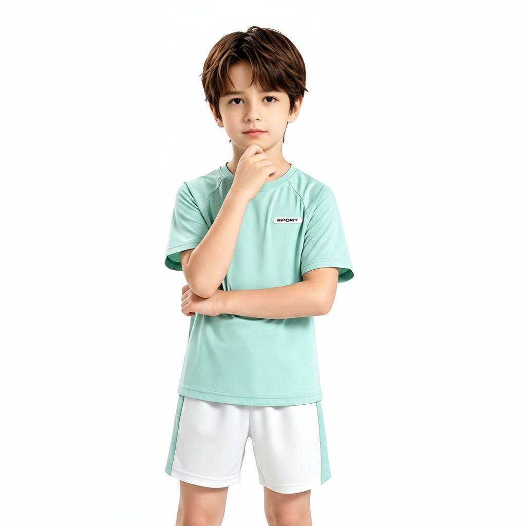 Boys' Quick-Dry Sportswear Set - 2-Piece -Wicking Athletic Tracksuit for Sports, Running & Play