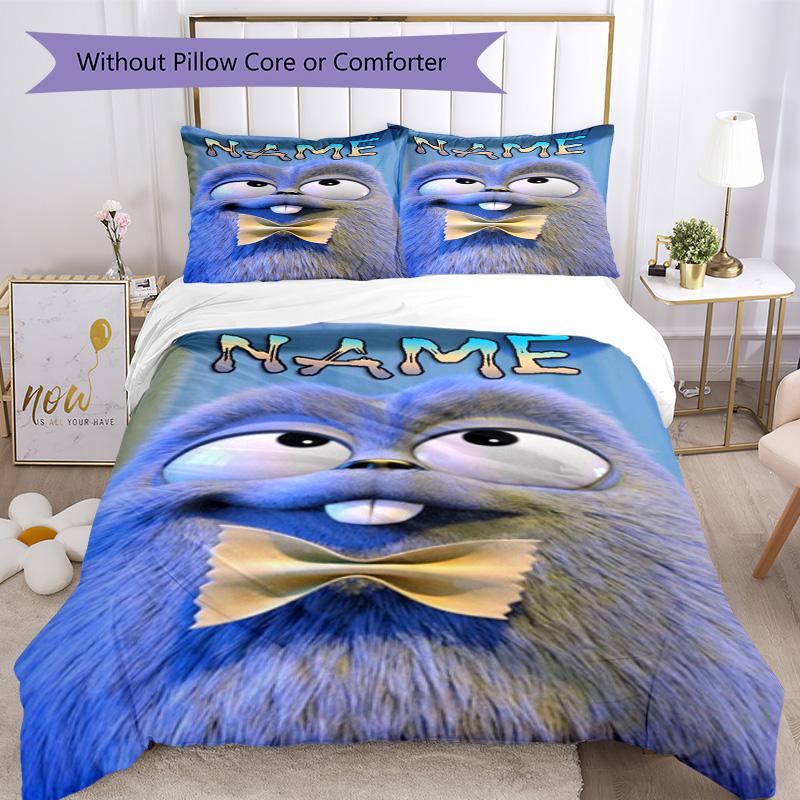 Grizzy & Lemmings Personalisierte Name Benutzerdefinierte Bettwäsche Design zum Dekorieren Zimmer Weiche Bettwäsche Benutzerdefinierte Zimmerdeko Perfektes Geschenk für Frauen/Männer