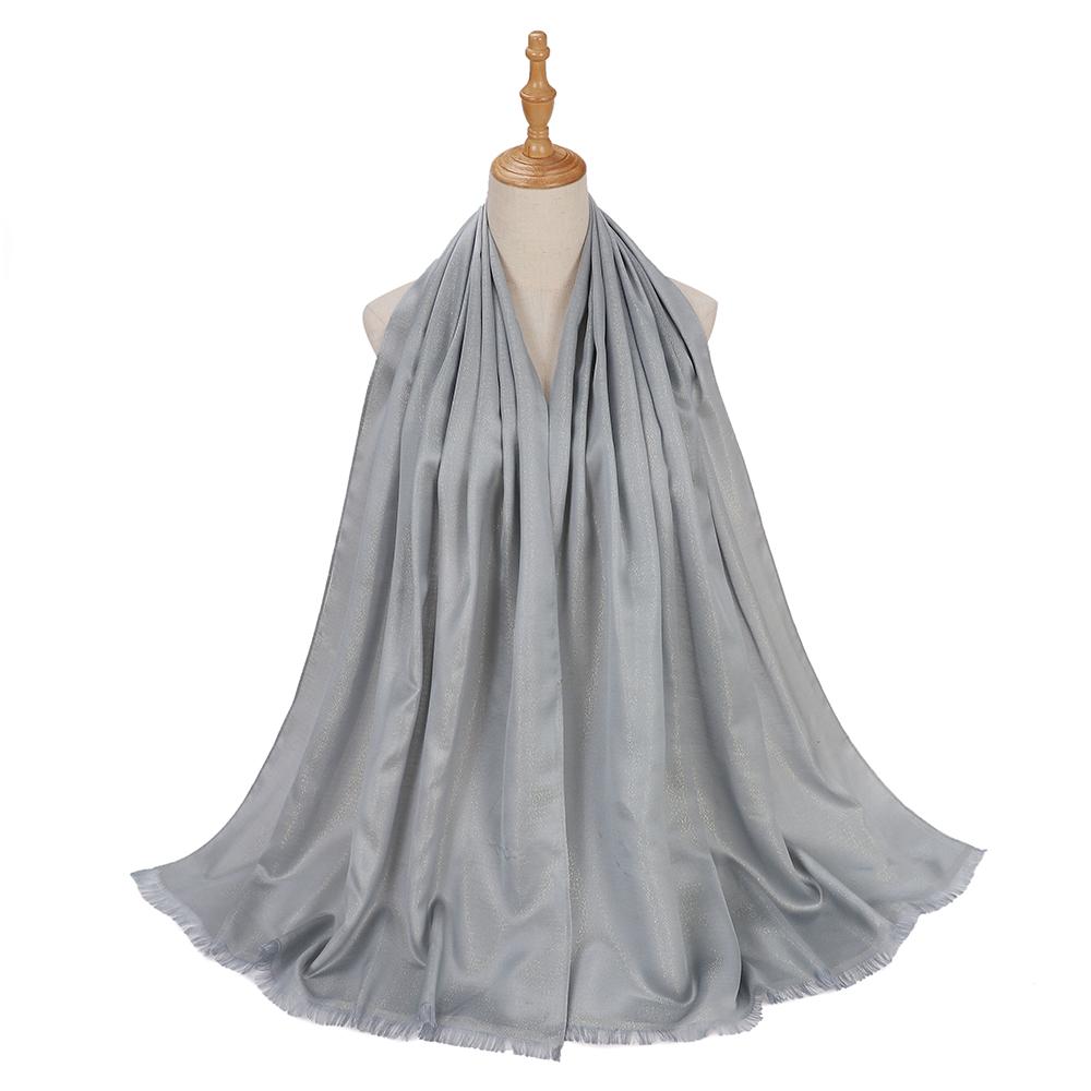 Women Plain Glitter Hijabs Scarf Gold Shimmer Muslim Long Wraps Shawls Hijab Scarves