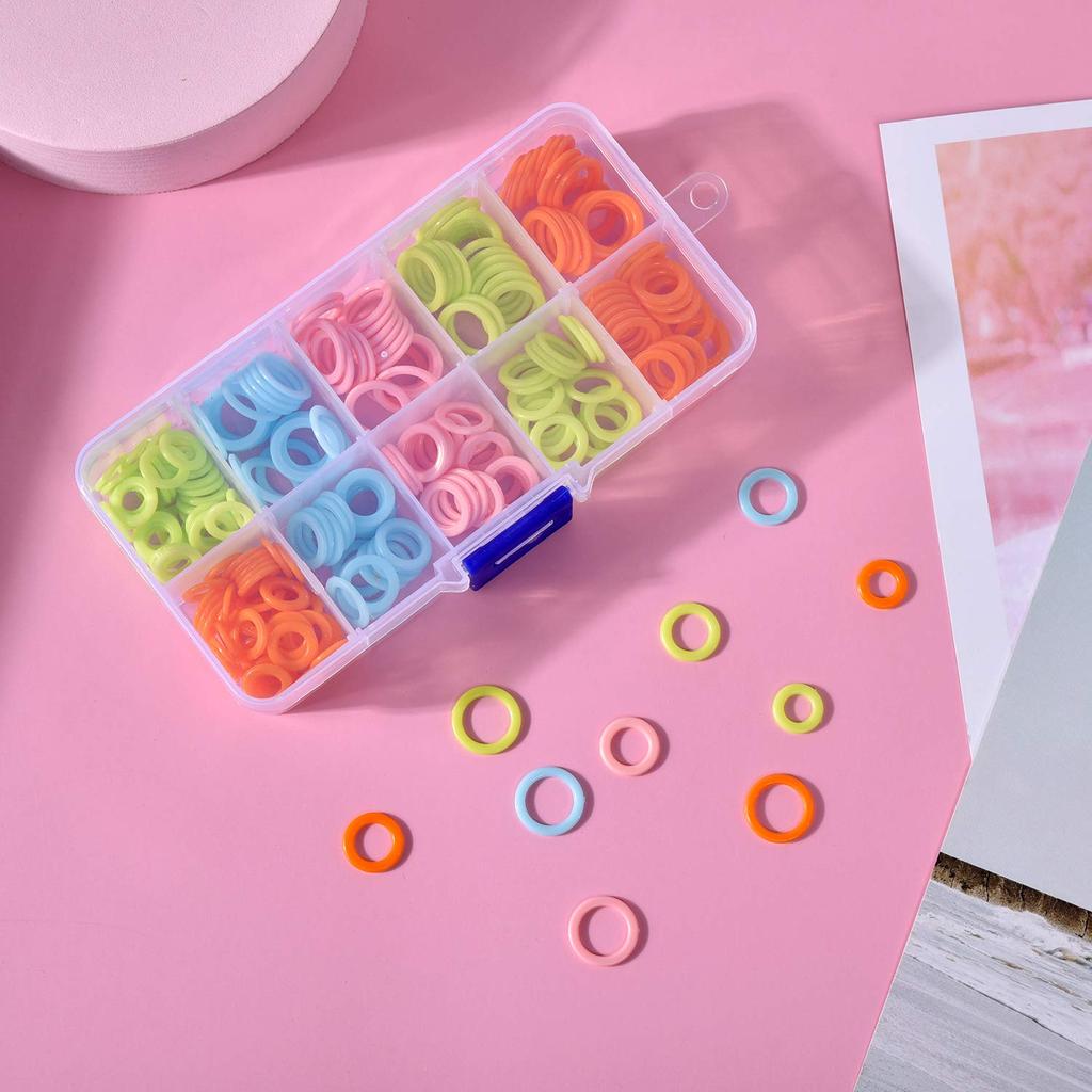240Pcs Colorful Knitting Stitch Markers Rings Knitting Crochet Locking Rings Crochet Locking Knitting Stitch Counter Sewing Tool