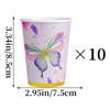 Spring Butterfly Party Decoration Arrangement Paper Cup Paper Plate Knife Fork Spoon Set