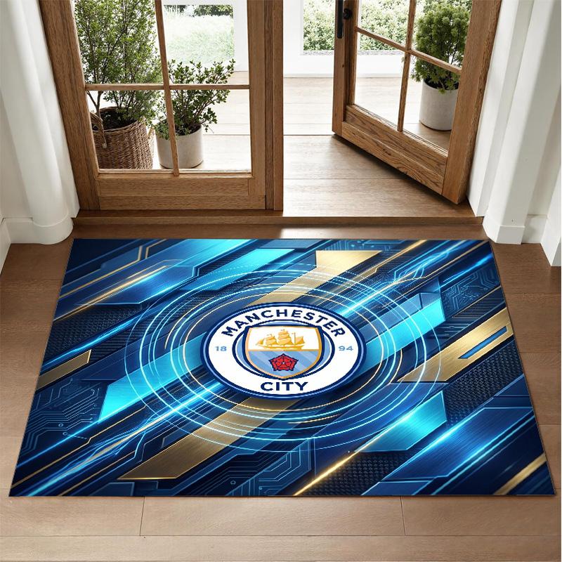 Manchester City Design Kristall-Samt-Teppich Weiche Dekorationsmatte für Schlafzimmer Eingang
