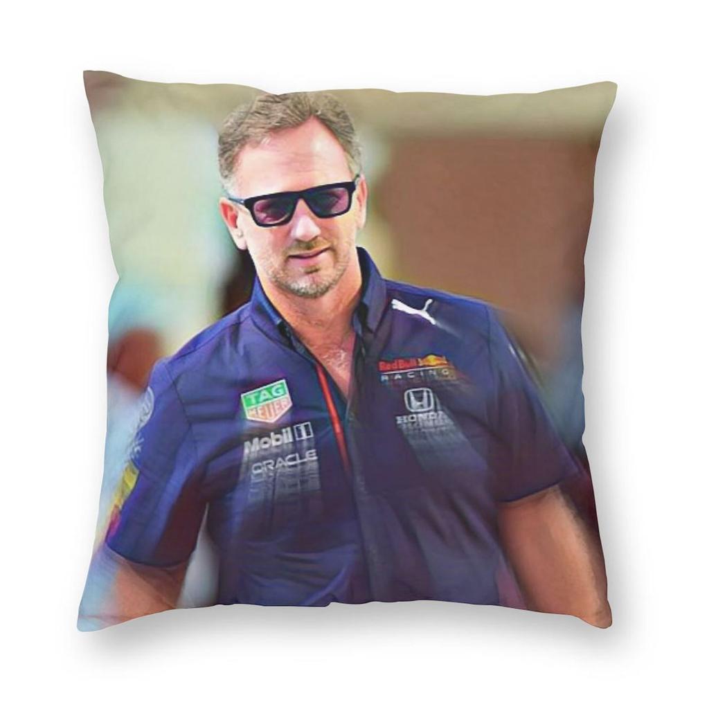 Christian Horner Racing Driver Square Pillowcase Polyester Linen Velvet Pattern Decorative Pillow Case Home Cushion Cover x