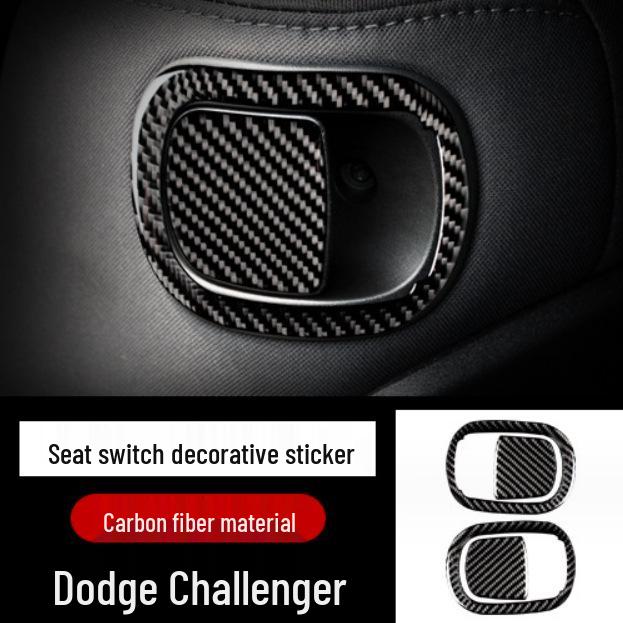 Dodge Challenger Carbon Fiber Interior Upgrade Kit - Steering Wheel, Door, Console, Headlight Decals