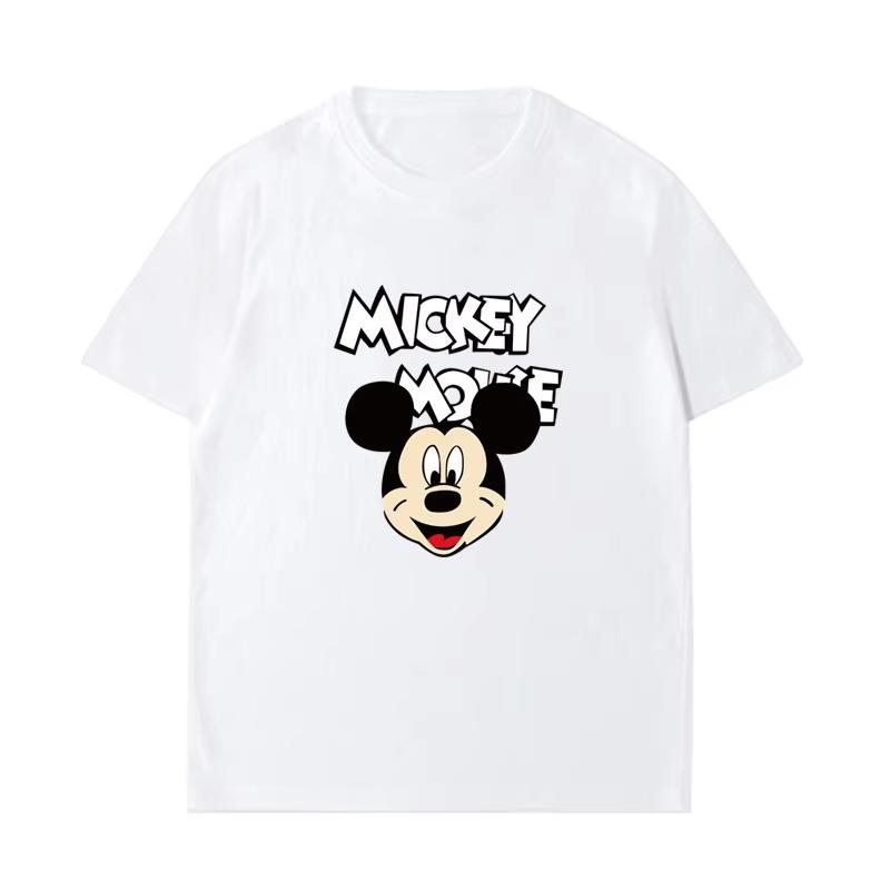 Summer New Cartoon Disney Mickey Mouse Print Couple T-shirt For Men Women Short-sleeved O-neck Tees Casual Sports Oversized  Top
