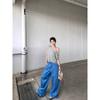 Kumikumi Idle Style Suit Shoulder Elegant Short Sleeve T-shirt Female Summer Slimming All-Match Wide Leg Pants Two-piece Set