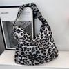 2 Fashionable Large-capacity Backpack Women's New Simple Canvas Bag Leopard Print Single Shoulder Crossbody Armpit Bag