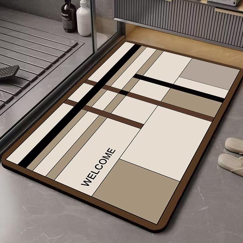 Diatom Mud Quick-drying Soft Floor Mat Bathroom Bathroom Bathroom Door Water Absorption Non-slip Foot Mat Bathroom Small Carpet