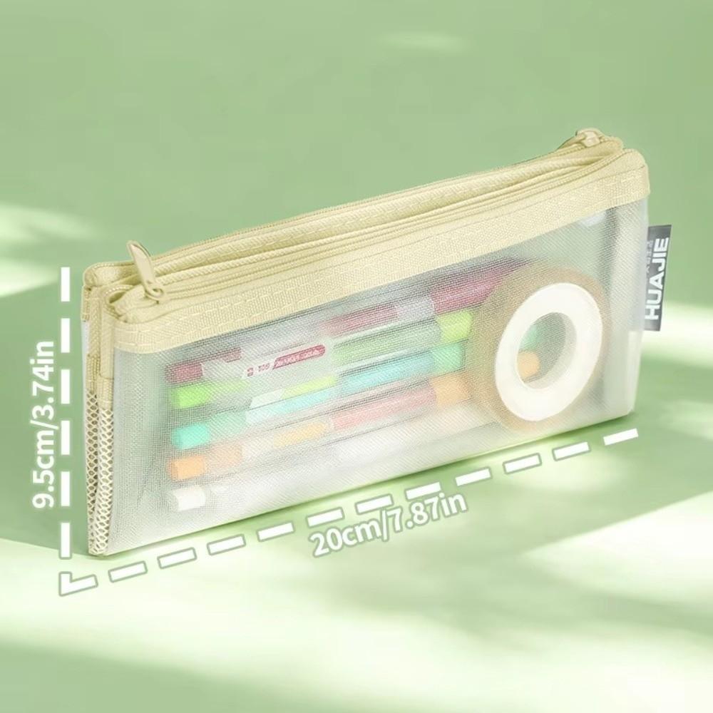 Double Layer Stationery Bag Foldable Pen Bag Durable Makeup Storage Bag  Gift