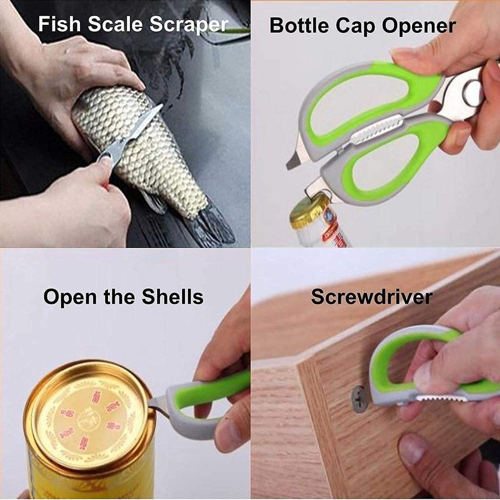 Multipurpose Stainless Steel Kitchen Scissors with Magnet Heavy Duty Food Bone Cutting Shears