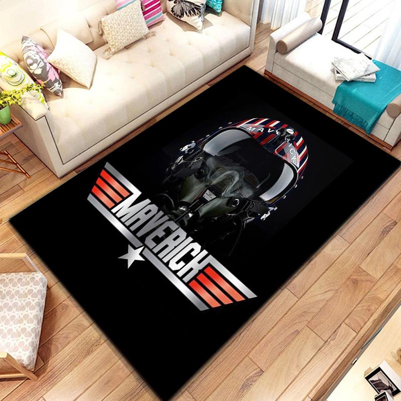Classic Movie Top Gun Sign Tom Cruise Carpet Rug for Home Living Room Bedroom Sofa Doormat Decor,kid Area Rug Non-slip Floor Mat