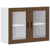 VidaXL Kitchen Wall Cabinet and Glass Door Porto Brown Oak, Kitchen Wall Unit, Wall Cabinets with 854094