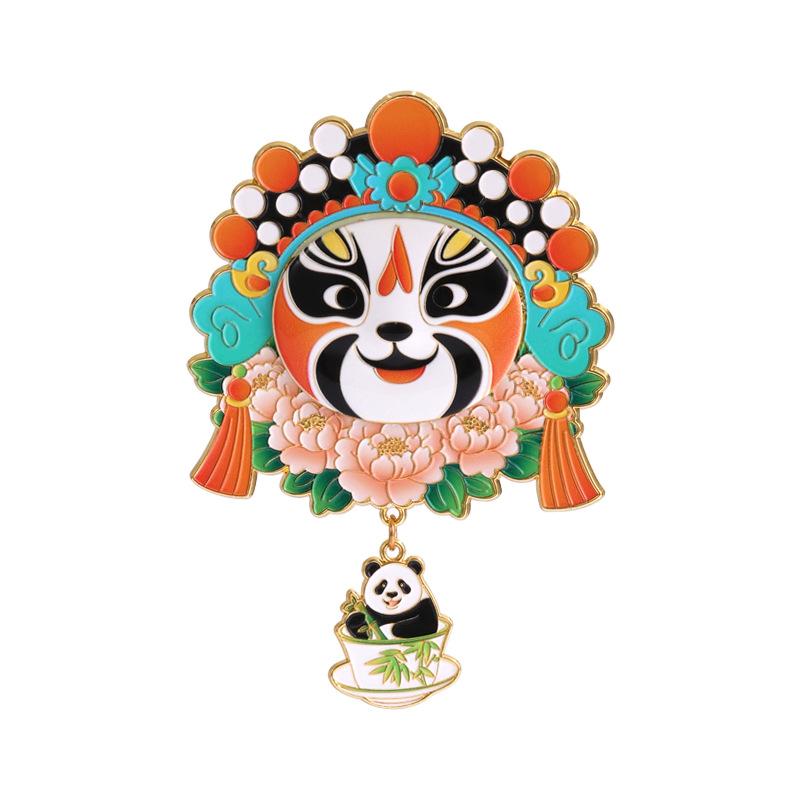 Detachable Alloy Magnetic Fridge Magnet Chengdu Cultural and Creative Face Changing Mahjong Panda Sichuan Travel Souvenir Gift