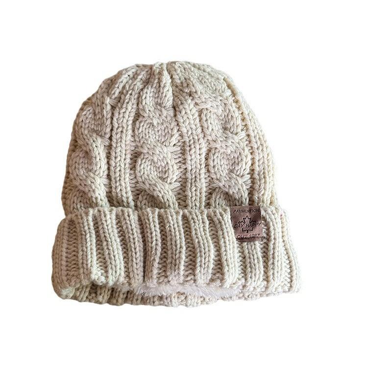 Beanie Wool Winter Hat Thick Knitted Cap Windproof Casual Accessory Fashion