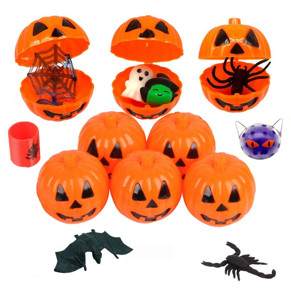 Halloween Toy 12/48PCS Mini Empty Filler Pumpkin Storage Box Container DIY Gifts Holder Party Favors Decorations