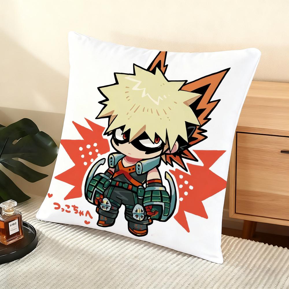 M-My H-Hero Academia Bakugo Cushion Cover Soft Short Plush Pillow Cover Smooth Cozy Texture Aesthetic Cushion Case Home Decor