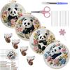 1Pc Panda DIY Embroidery Needlework Bamboo Embroidery Frame English Kit (with Tools Included)