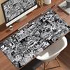 Schwarz-Weiß-Mauspad XXL HD Anime-Mädchen Schreibtischunterlage Erweiterte Gaming-PC-Tastaturmatten Große Gamer-Collage Horror-Anime-Mauspad