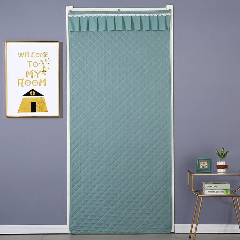 1 Pcs Winter Quilted Design Door Curtain Thick Windproof Cold-proof Thermal Door Curtain Keep Warm Door Screen Easy Installation