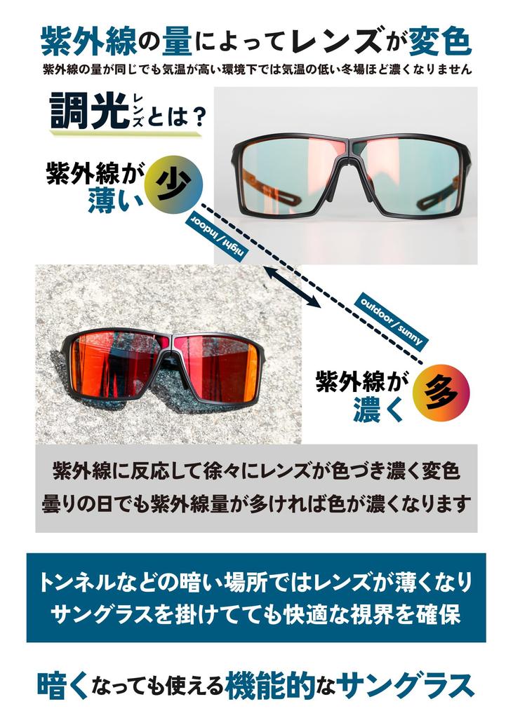 Photochromic Foldable Sports Protection and Sports Sunglasses [Gorix] Sunglasses, Sunglasses, Sunglasses/Foldable/UV (GS-TRANS186) Cycling, Running,