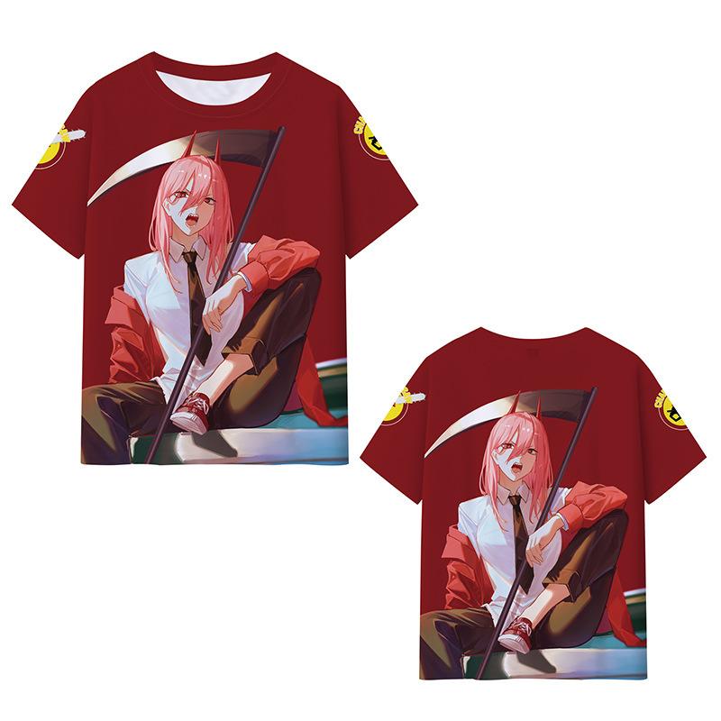 Chainsaw Man T-shirt Anime Surrounding Chainsaw Man 3D Printed Women's Short Sleeved T-shirt