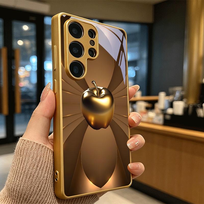 Premium Metallic Electroplated Golden Phone Case For Samsung Galaxy S25 S24 S26 S23 S22 S21 S20 Ultra Plus FE S26+ Glass Cover