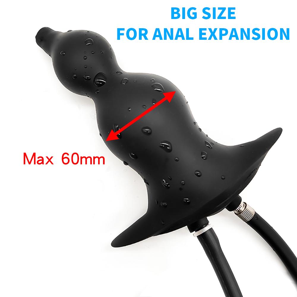 Water Spray Inflatable Anal Plug Anal Enema Cleaner Anal Expander Rear Court Pull Bead Anal Plug Adult SM Alternative Sex
