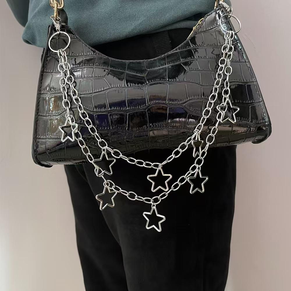 Punk Metal Crescent Geometric Bag Chain Hip Hop Hipster Cool Hundred Pair Pants Chain For Men and Women Rock and roll Accessorie