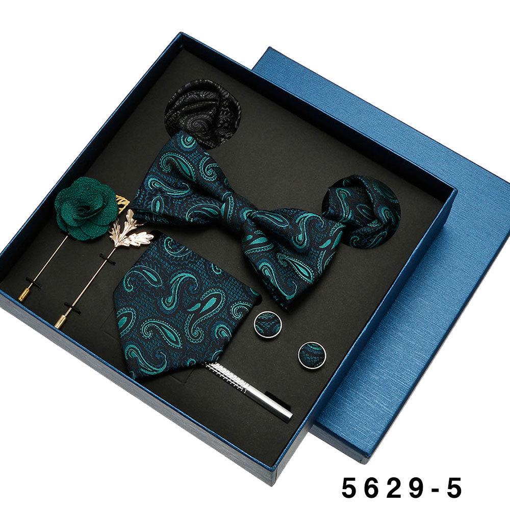 Men's Formal Tie & Pocket Square Eight-Piece Gift Set - High-End Wedding & Business 