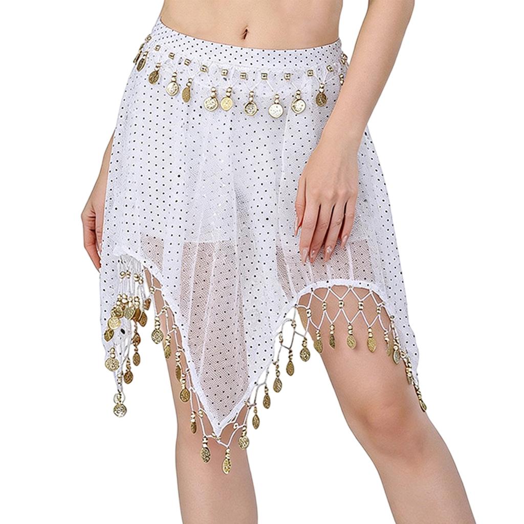 Comfortable Lightweight Polyester Belly Dance Skirt with Sequins for Extended Wear During Practice and Performances