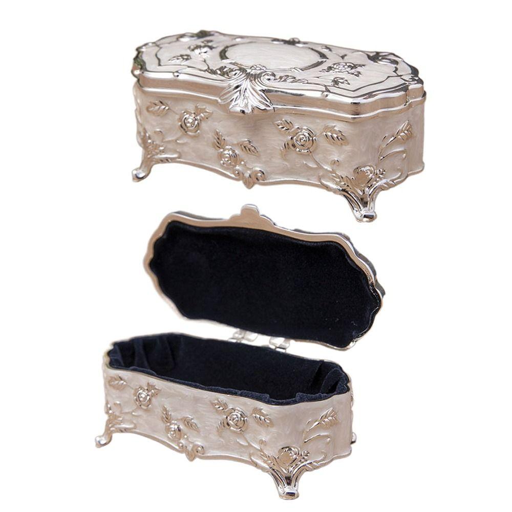 European Jewelry Storage Box Zinc Zinc Zinc Alloy Trinket Case Luxury Cotton Swab Box  Toothpick